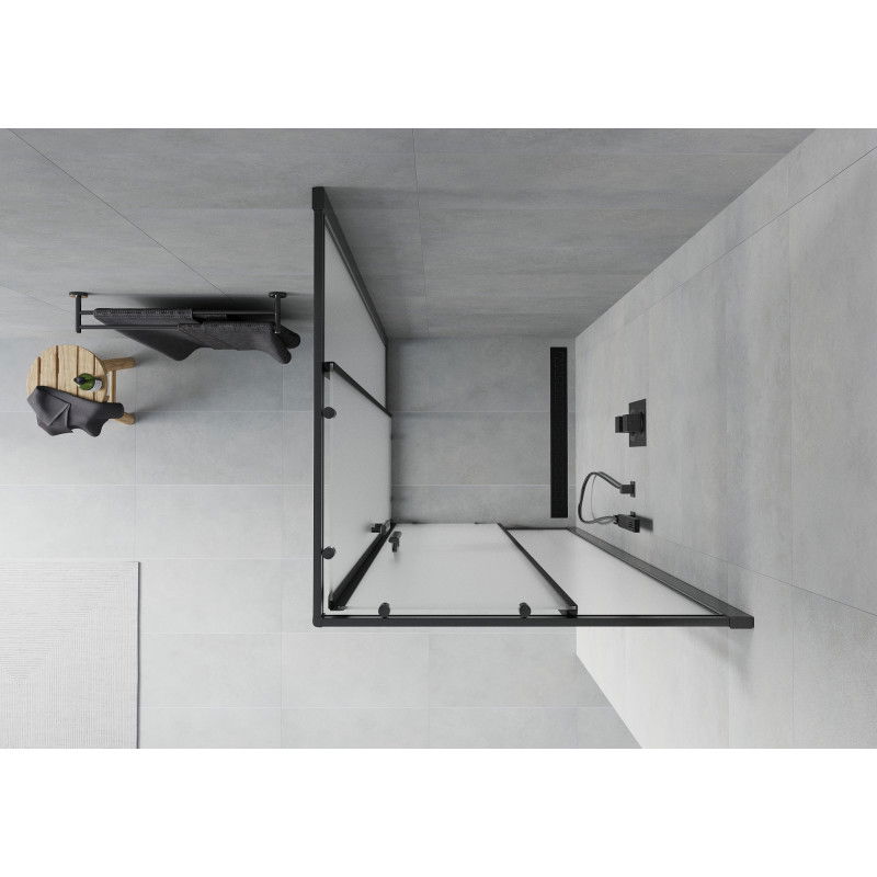 Mexen Rio Square Shower Enclosure 70 x 70 cm, Frosted, Black - 860-070-070-70-30