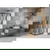 Mexen Rio square shower cubicle 80 x 80 cm, Frosted, Black - 860-080-080-70-30