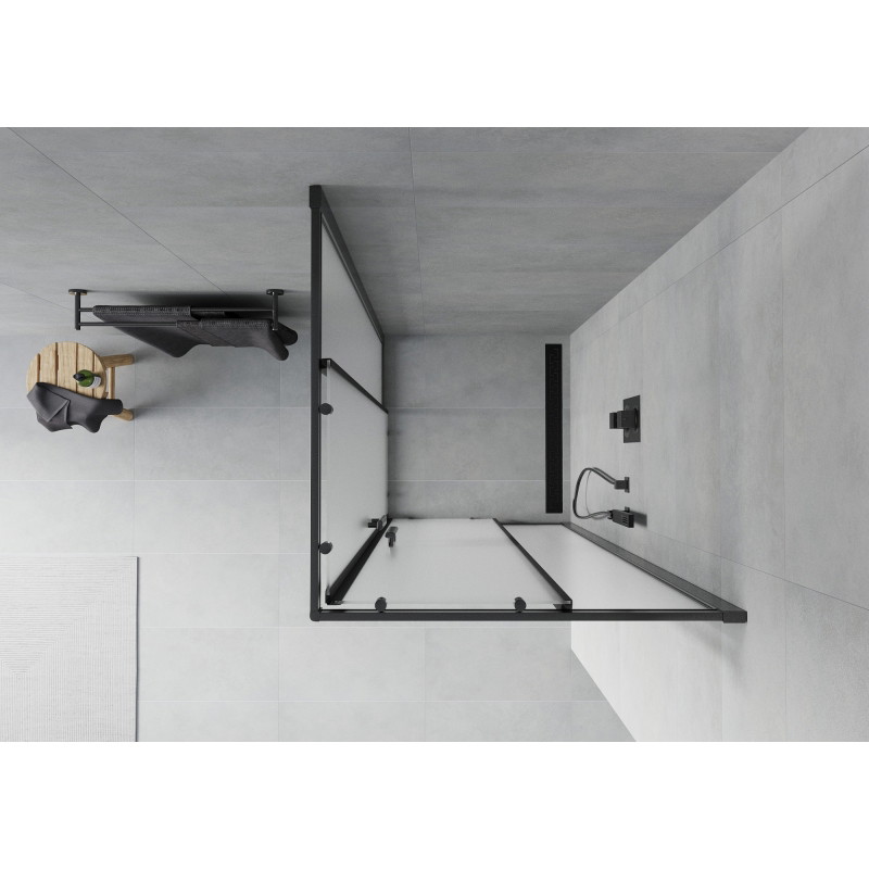 Mexen Rio shower enclosure square 80 x 80 cm, frost, black - 860-080-080-70-30