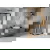 Mexen Rio square shower cubicle 80 x 80 cm, Frosted, Black - 860-080-080-70-30