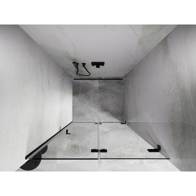 Mexen Lunar-F folding shower door right 75 cm, transparent, black - 836-075-000-70-00-P