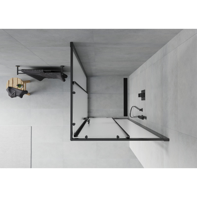 Mexen Rio square shower cabin 90 x 90 cm, frost, black - 860-090-090-70-30