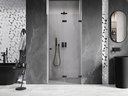 Mexen Lunar-F folding shower door right 80 cm, transparent, black - 836-080-000-70-00-P