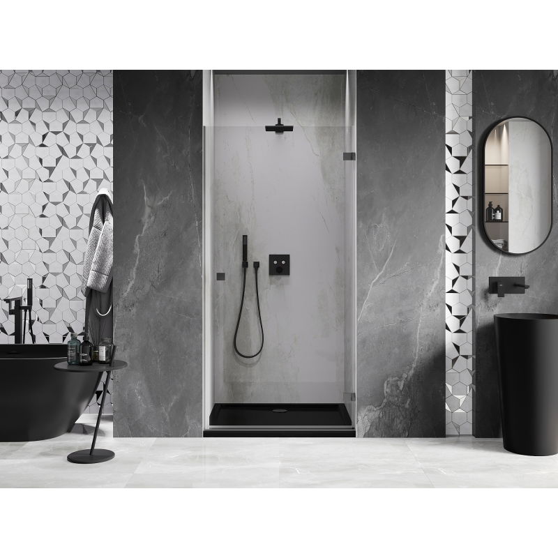 Mexen Lunar-B right-hand hinged shower door 75 cm, transparent, gun metal - 832-075-000-95-00-P