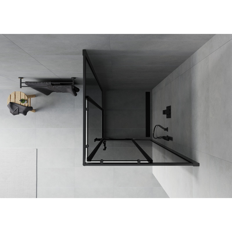 Mexen Rio square shower cabin 90 x 90 cm, graphite, black - 860-090-090-70-40