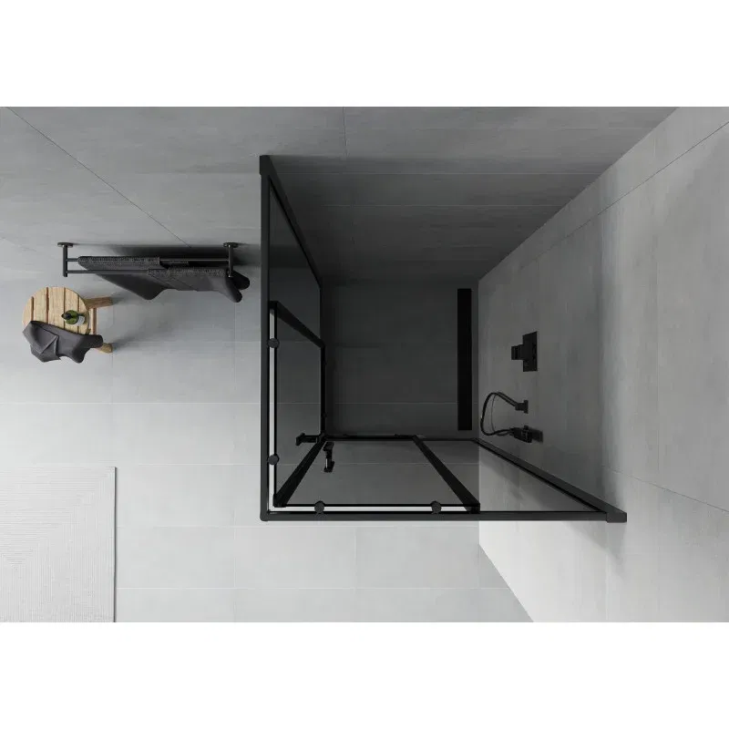 Mexen Rio square shower enclosure 90 x 90 cm, graphite, black - 860-090-090-70-40