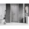 Mexen Lunar-B 75 cm Right Hinged Shower Door, Transparent, Brushed Nickel - 832-075-000-97-00-P