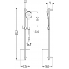Mexen DQ40 slide shower set, brushed gun gray - 785404581-66