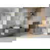 Mexen Rio corner shower cabin 70 x 70 cm, stripes, gold - 863-070-070-50-20