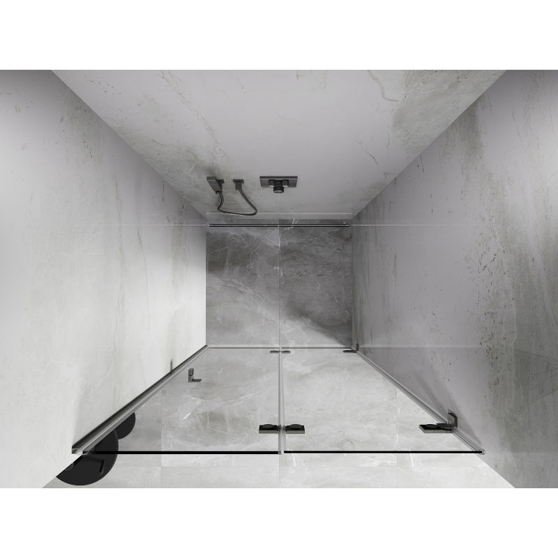 Mexen Lunar-F foldable shower door right 70 cm, transparent, brushed nickel - 836-070-000-97-00-P