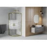 Mexen Rio shower cabin semi-circular 90 x 90 cm, stripes, gold - 863-090-090-50-20