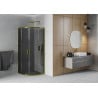 Mexen Rio semicircular shower cabin 70 x 70 cm, graphite, gold - 863-070-070-50-40