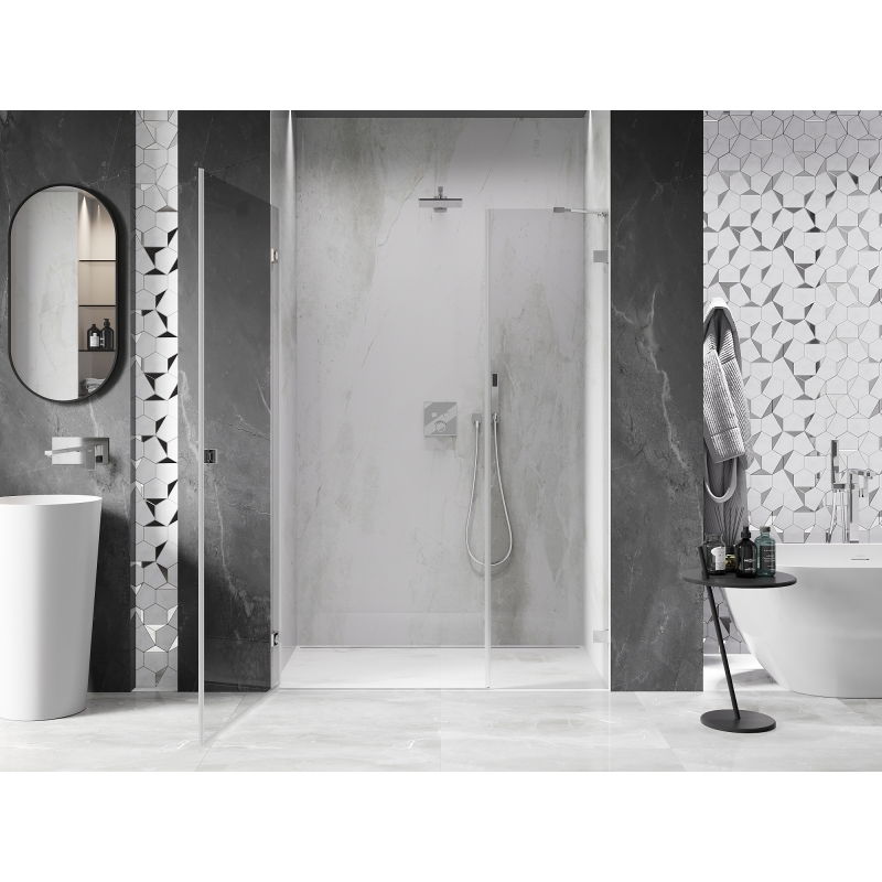 Mexen Lunar-B Left Side Shower Door 145 cm, Transparent, Chrome - 832S-145-050-01-00-L