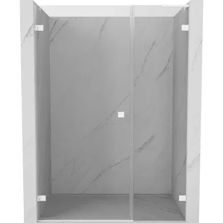 Mexen Lunar-B L Left Hinged Shower Door 115 cm, Transparent, White - 832SL-115-050-20-00-L