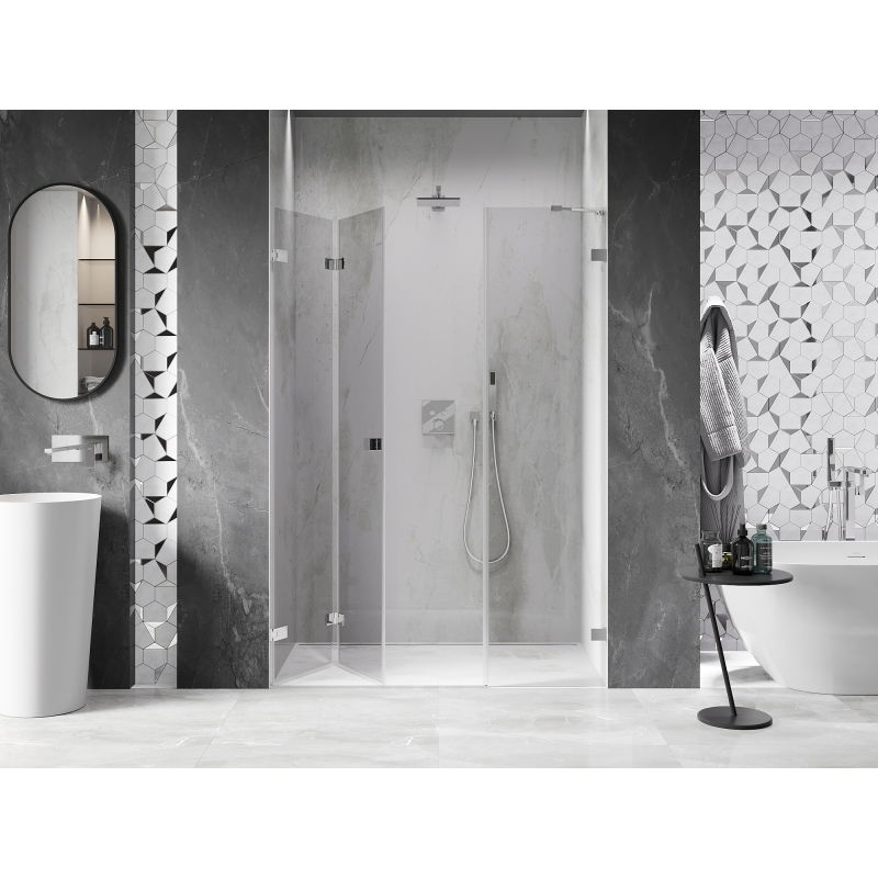 Mexen Lunar-F Folding Shower Door Left 110 cm, Transparent, Chrome - 836S-110-050-01-00-L