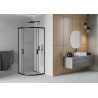 Mexen Rio shower enclosure semicircular 90 x 90 cm, frost, black - 863-090-090-70-30