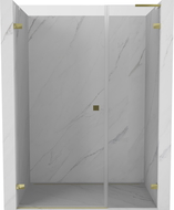 Mexen Lunar-B L 140 cm Left Hinged Shower Door, Transparent, Gold - 832SL-140-050-50-00-L