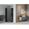 Mexen Rio shower cabin semicircular 80 x 80 cm, graphite, black - 863-080-080-70-40