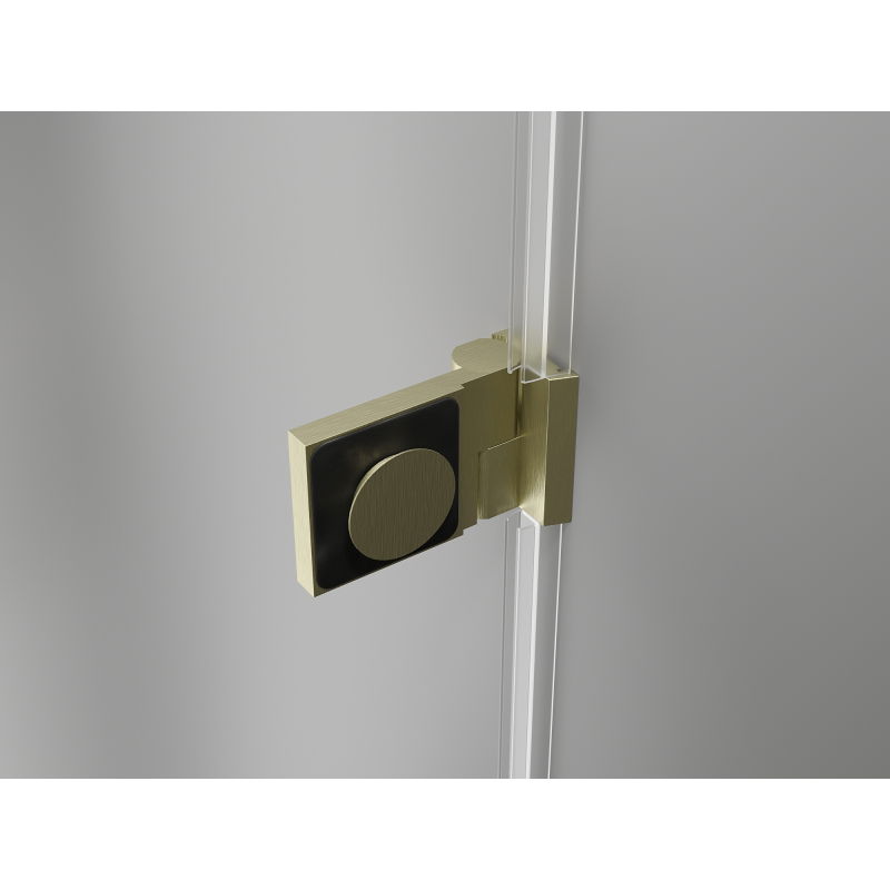 Mexen Lunar-B L 110 cm Left Hinged Shower Door, Transparent, Brushed Gold - 832SL-110-050-55-00-L