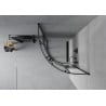 Mexen Rio semi-circular shower cabin 90 x 90 cm, black stripes, black - 863-090-090-70-20