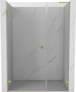 Mexen Lunar-B L left hinge shower door 115 cm, transparent, brushed gold - 832SL-115-050-55-00-L