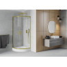 Mexen Rio semi-circular shower cabin 70 x 70 cm, transparent, gold + tray, white - 863-070-070-50-00-4710