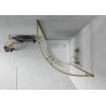 Mexen Rio semi-circular shower cabin 70 x 70 cm, white stripes, gold + Rio tray, white - 863-070-070-50-20-4710