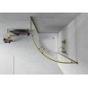 Mexen Rio semi-circular shower cabin 70 x 70 cm, white stripes, gold + tray, white - 863-070-070-50-20-4710