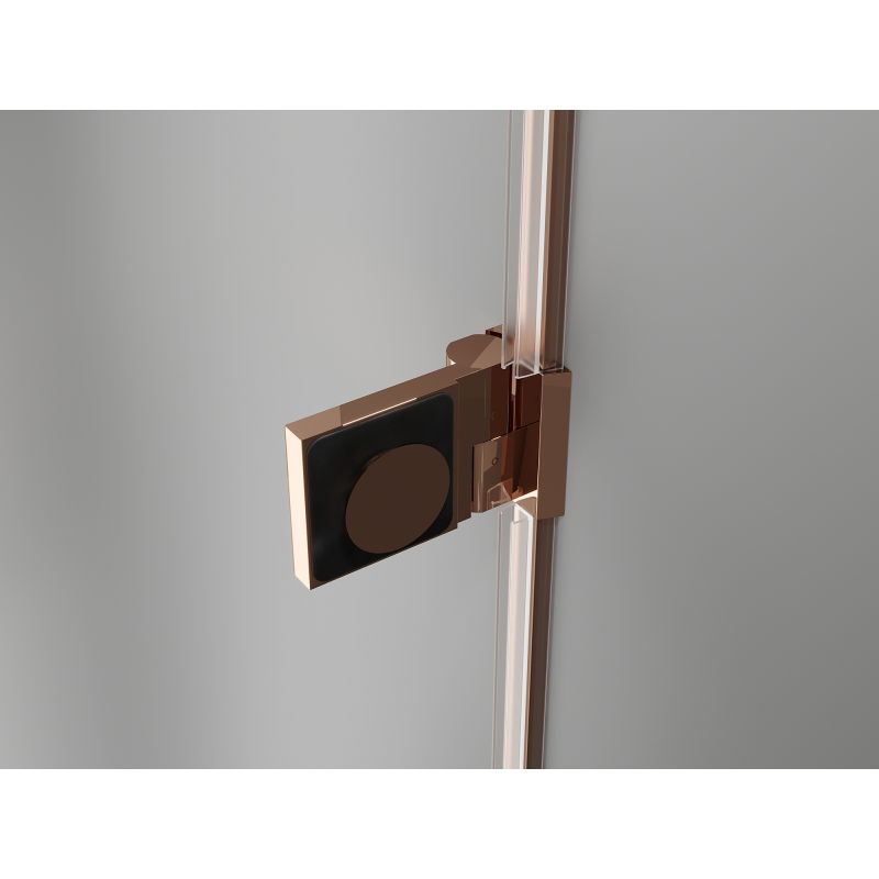 Mexen Lunar-B L 110 cm Hinged Shower Door, Left, Transparent, Rose Gold - 832SL-110-050-60-00-L