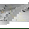 Mexen Rio Semi-Circular Shower Cabin 80 x 80 cm, White Stripes, Gold + Rio Tray, White - 863-080-080-50-20-4710