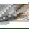 Mexen Rio shower cabin semi-circular 80 x 80 cm, stripes, gold + Rio tray, white - 863-080-080-50-20-4710