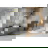 Mexen Rio shower cabin semi-circular 80 x 80 cm, stripes, gold + Rio tray, white - 863-080-080-50-20-4710