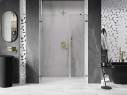 Mexen Lunar-B shower door left hinged 120 cm, transparent, gold - 832S-120-050-50-00-L