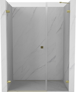Mexen Lunar-B shower door left hinged 120 cm, transparent, gold - 832S-120-050-50-00-L