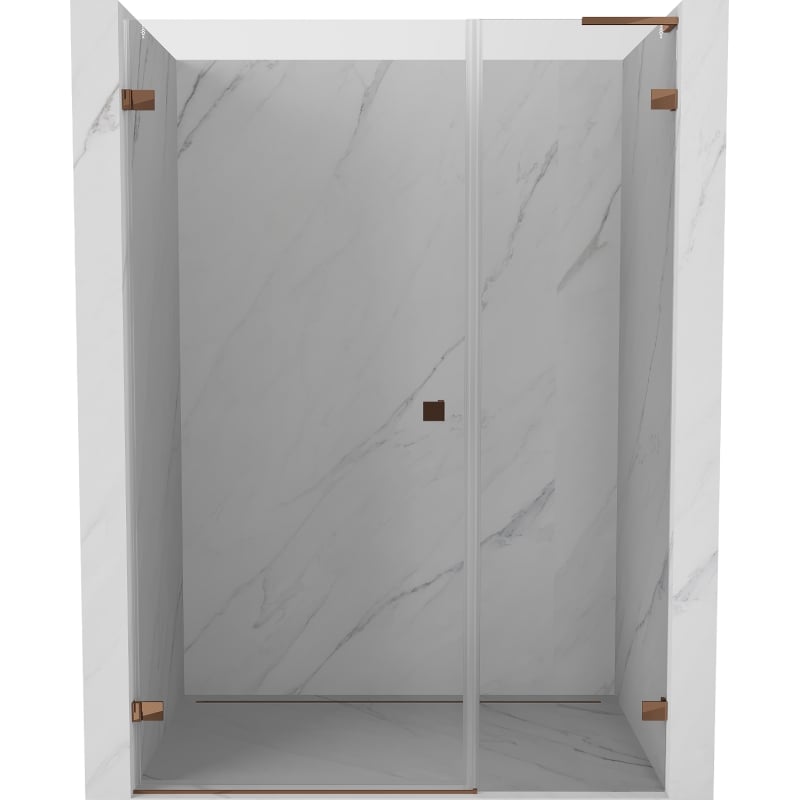 Mexen Lunar-B L shower door left-hinged 120 cm, transparent, rose gold - 832SL-120-050-60-00-L