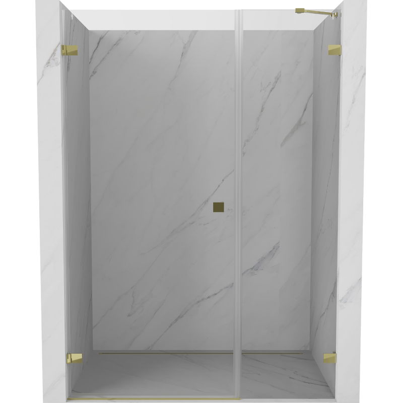Mexen Lunar-B shower door hinged left 135 cm, transparent, gold - 832S-135-050-50-00-L