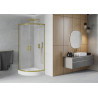 Mexen Rio semi-circular shower cabin 70 x 70 cm, frost, gold + tray, white - 863-070-070-50-30-4710
