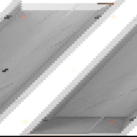 Mexen Lunar-B L left hinged shower door 135 cm, transparent, pink gold - 832SL-135-050-60-00-L