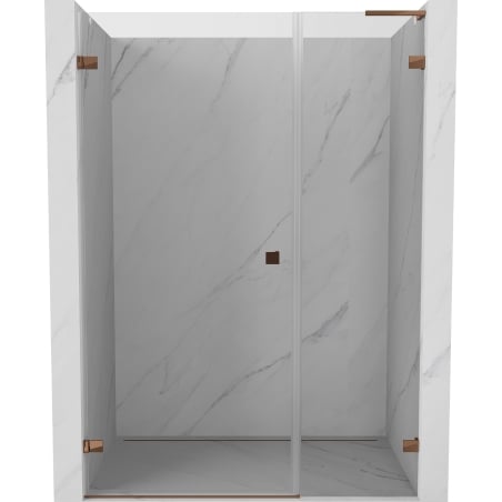 Mexen Lunar-B L shower door hinged left 135 cm, transparent, rose gold - 832SL-135-050-60-00-L