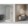 Mexen Rio semicircular shower cabin 80 x 80 cm, frost, gold + Rio shower tray, white - 863-080-080-50-30-4710