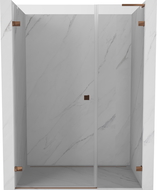 Mexen Lunar-B L left swing shower door 150 cm, transparent, rose gold - 832SL-150-050-60-00-L