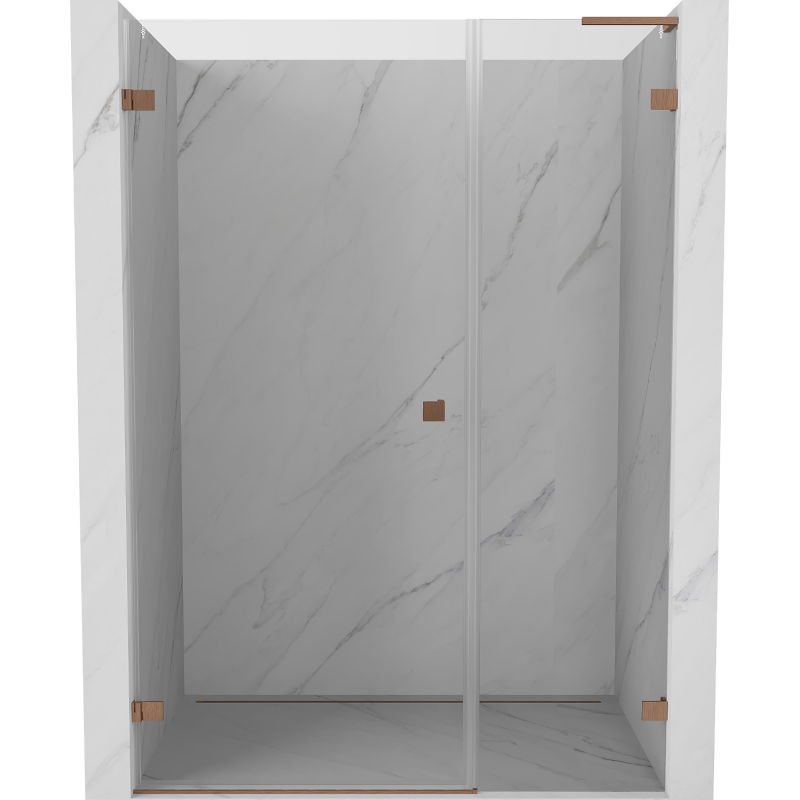 Mexen Lunar-B L left hinged shower door 120 cm, transparent, brushed copper - 832SL-120-050-65-00-L