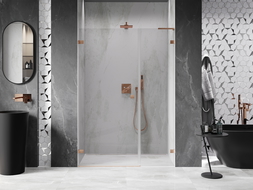 Mexen Lunar-B L left hinged shower door 120 cm, transparent, brushed copper - 832SL-120-050-65-00-L