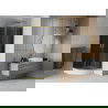 Mexen Rio semicircular shower cabin 70 x 70 cm, graphite, gold + Rio tray, white - 863-070-070-50-0-4710