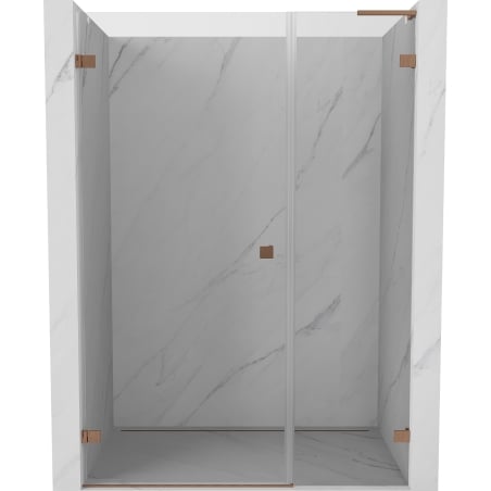 Mexen Lunar-B L shower door left-side hinged 130 cm, transparent, brushed copper - 832SL-130-050-65-00-L
