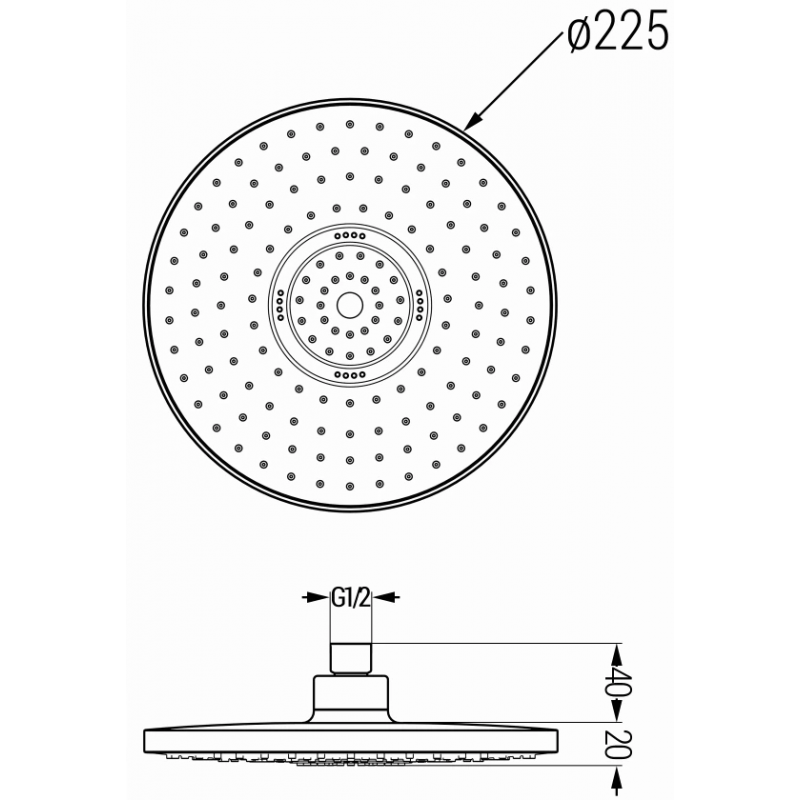 Mexen D-05 shower head 22 cm, white - 79705-20