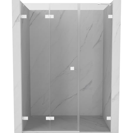Mexen Lunar-F folding shower door left 135 cm, transparent, white - 836S-135-050-20-00-L