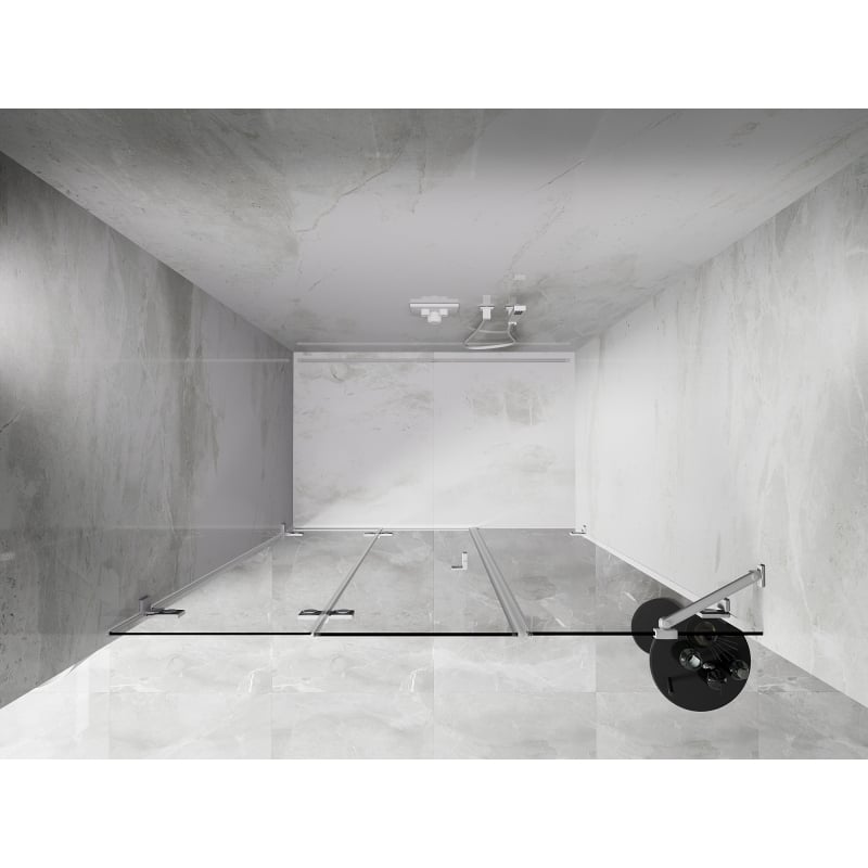 Mexen Lunar-F folding shower door left 135 cm, transparent, white - 836S-135-050-20-00-L