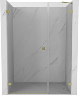 Mexen Lunar-B Left-Handed Pivot Shower Door 120 cm, Transparent, Brushed Gold - 832S-120-050-55-00-L