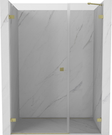 Mexen Lunar-B left hinged shower door 120 cm, transparent, brushed gold - 832S-120-050-55-00-L